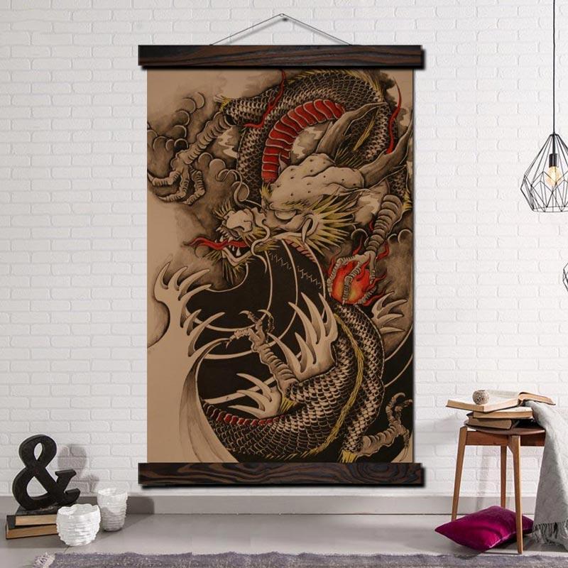 Oriental Dragon Painting Wall Art