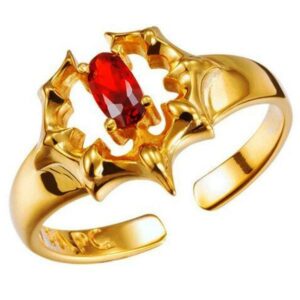 Dragon Ring Golden Red Stone Zirconium