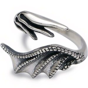 Dragon Ring Wings of Sterling Silver