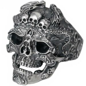 Dragon Ring Skull Silver