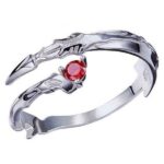 Dragon Ring Red Blade Sterling Silver
