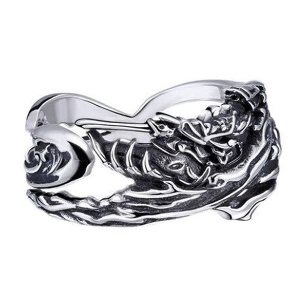 Dragon Ring Leviathan Legendary Creature Sterling Silver