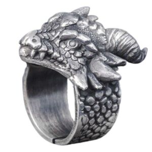 Dragon Ring Realistic Design Sterling Silver 999