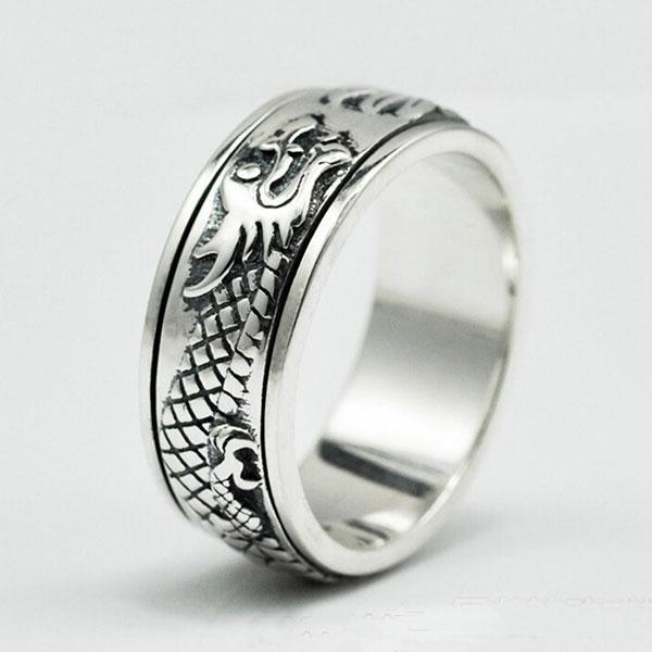 Dragon Ring Rotational 925 Silver
