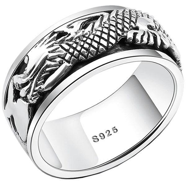 Dragon Ring Rotational 925 Silver
