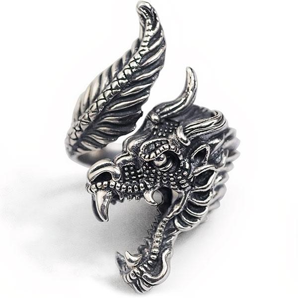 Dragon Ring Spiral Silver Sterling