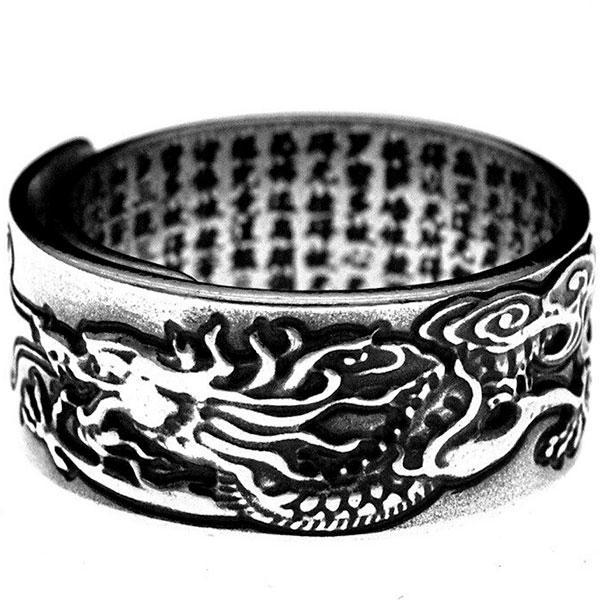 Dragon Ring Tibetan 990 Silver
