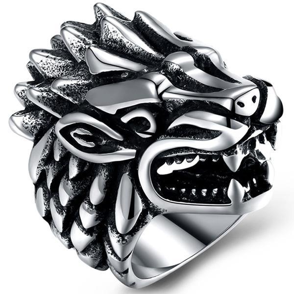 Dragon Ring Hedgehog Stainless Steel