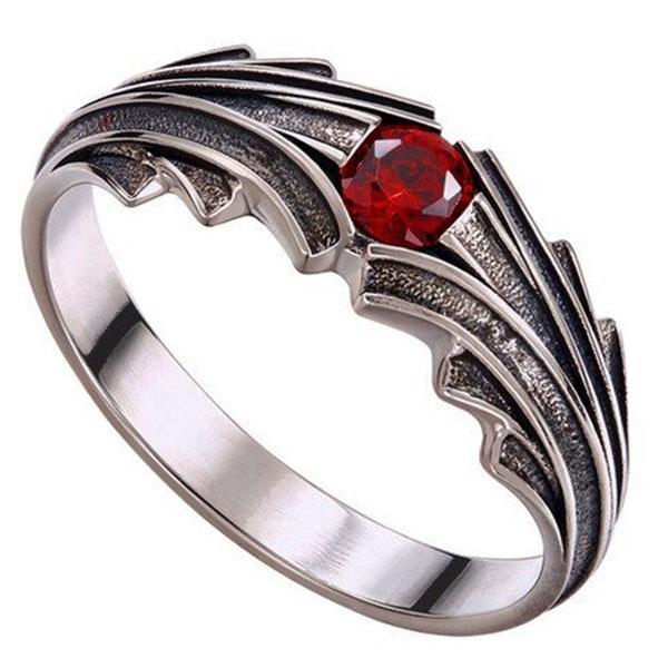 Dragon Ring Red Gem Sterling Silver 925