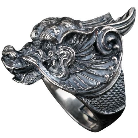 Dragon Ring Samurai Silver