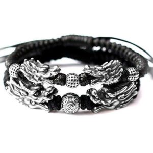 Dragon Bracelet Luck 999 Silver