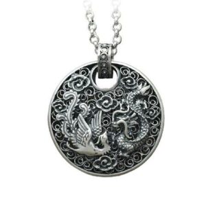 Chinese Dragon Necklace Silver