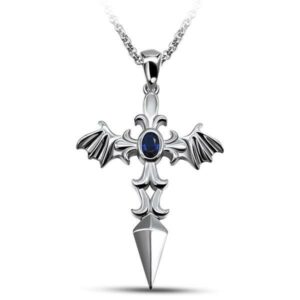 Dragon Necklace Fantasy Cross Sterling Silver