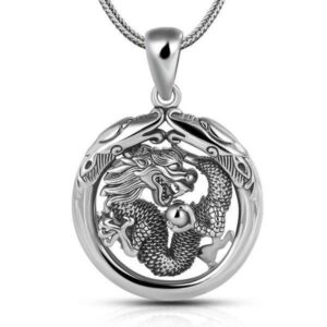 Dragon Necklace Antique Sterling Silver