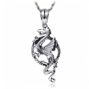 Dragon Necklace Boy Stainless Steel Silver