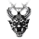 Dragon Necklace Oni Mask Stainless Steel