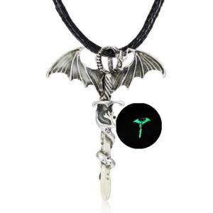 Glow in the Dark Dragon Sword Necklace Green