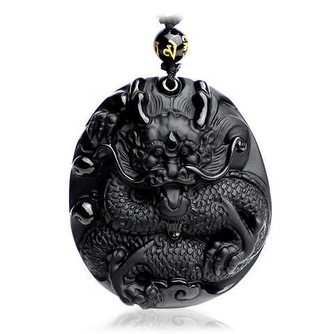 Black Obsidian Dragon Necklace