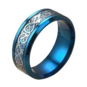 Blue Celtic Dragon Ring