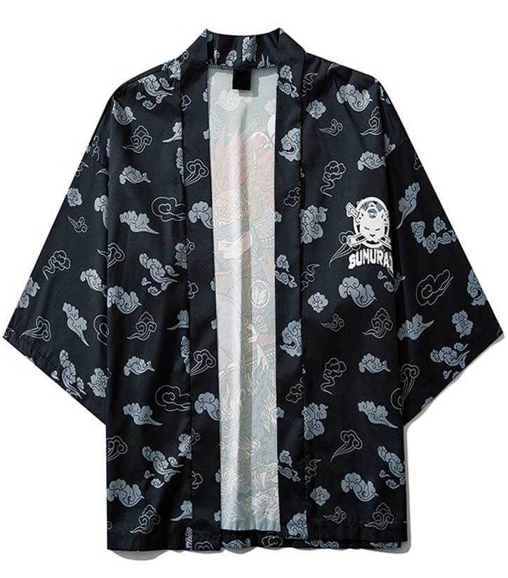 Dragon Kimono Neko Samurai Polyester