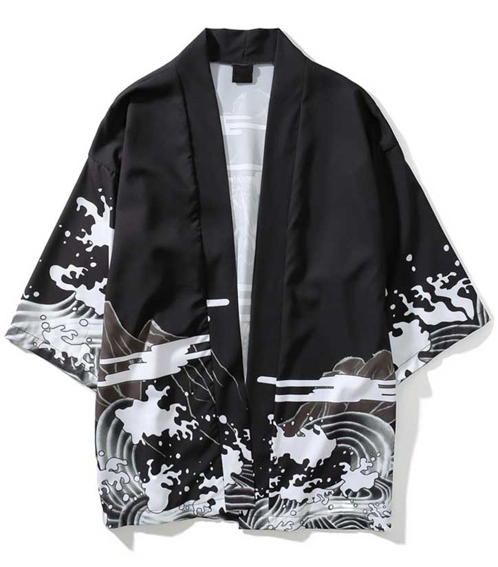 Black Dragon Kimono Haori Japanese Style | Dragon Jewels
