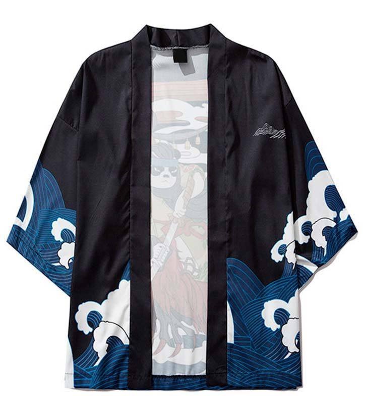 Dragon Kimono Panda Polyester