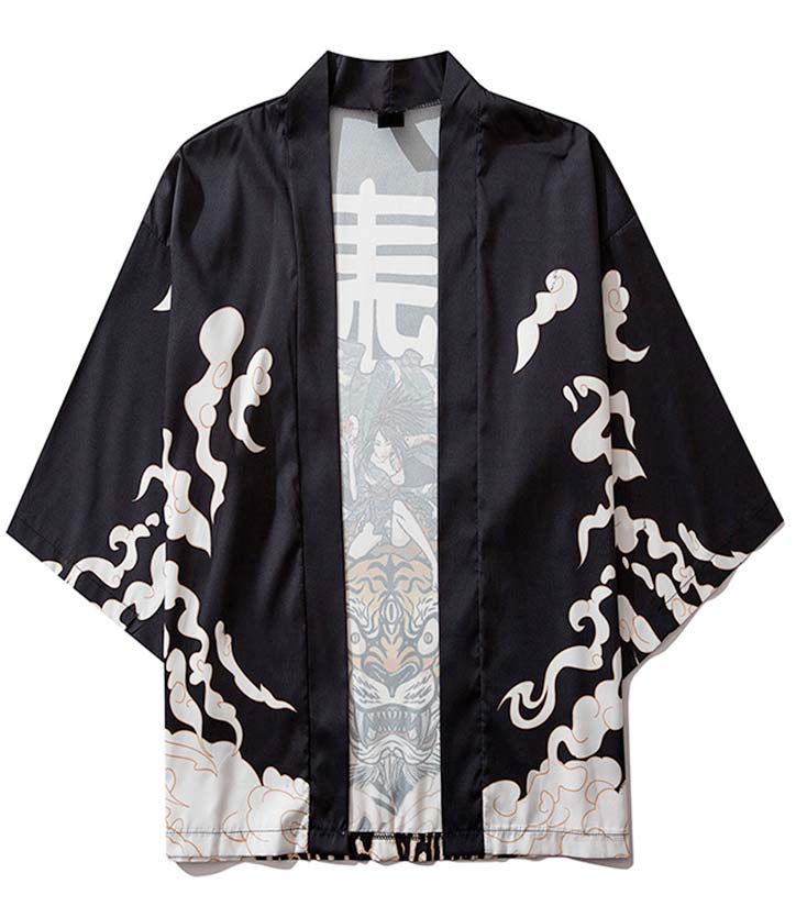 Dragon Kimono Oriental Style Tiger Polyester