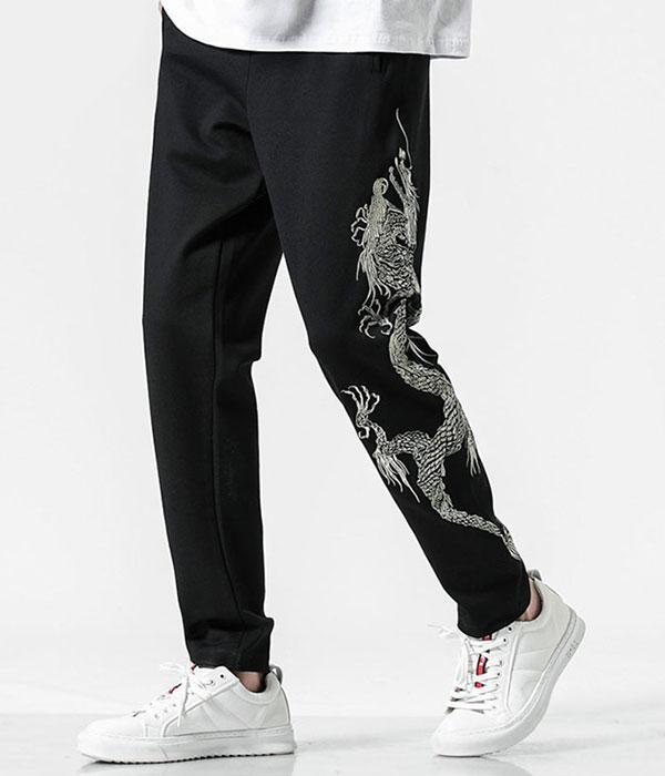 Dragon Pants Chinese Cotton with Spandex