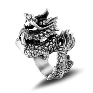 Stainless Steel Dragon Ring Gothic Jewelry