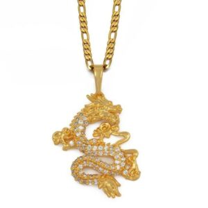 Chinese Dragon Necklace Gold