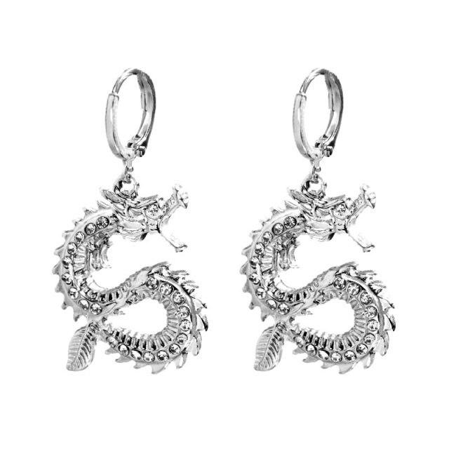 Small Crystal Dragon Earrings