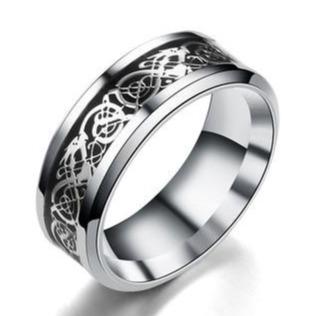 Silver Celtic Dragon Ring