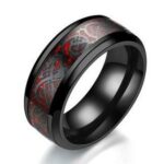 Dragon Ring Red With Celtic Patterns