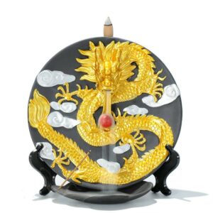 Golden Ceramic Dragon Incense Burner