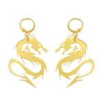 zinc dragon earrings
