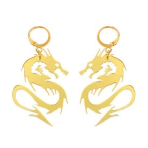 zinc dragon earrings