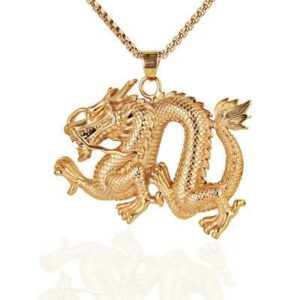 Gold Dragon Necklace For Men