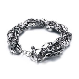 Silver Dragon Bracelet Gemstones