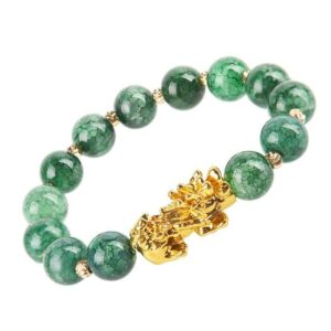Green Agate Bracelet With Dragon Sign