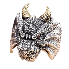 Evil Dragon Head Ring