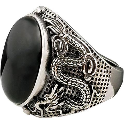 Dragon Ring Onyx (Silver)