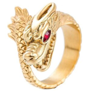 Stainless steel Golden Dragon Ring