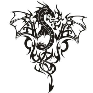 Dragon Sticker Design Black