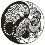 Dragon Sticker Yin Yang Tiger