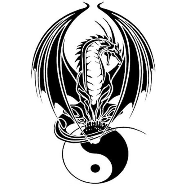 Dragon Sticker Dragon on Yin Yang