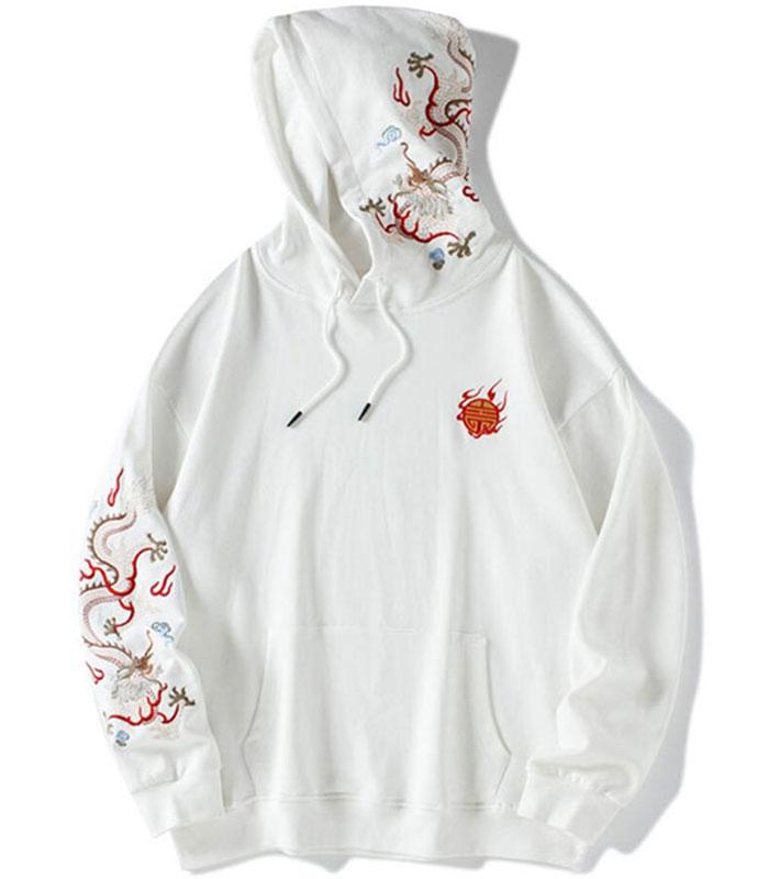 Dragon Hoodie Embroidered Soft Cotton