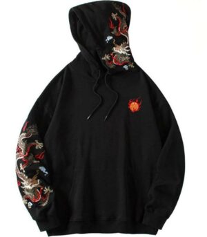 Dragon Hoodie Embroidered Soft Cotton