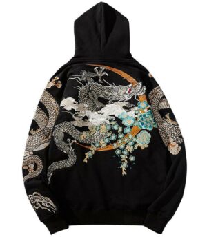 Dragon Hoodie Chinese Woman Cotton