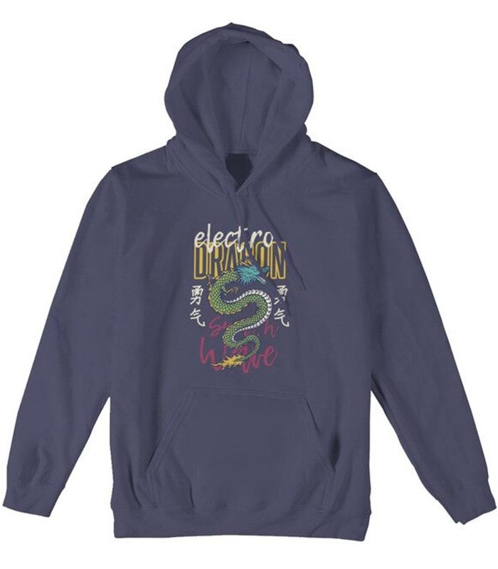 Dragon Hoodie Electro Cotton Printed Ecological