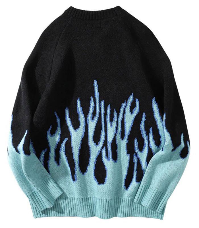 Dragon Sweater Blue Flame Cotton